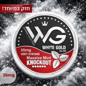 White Gold KNOCKOUT Massive Mint 35mg nicotine pouch - extra strong mint flavor